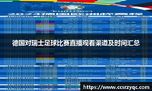 德国对瑞士足球比赛直播观看渠道及时间汇总